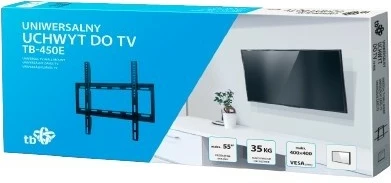 Mbajtëse muri për TV TB TB-450E, deri 55 inç, 35kg, VESA 400x400, e zezë