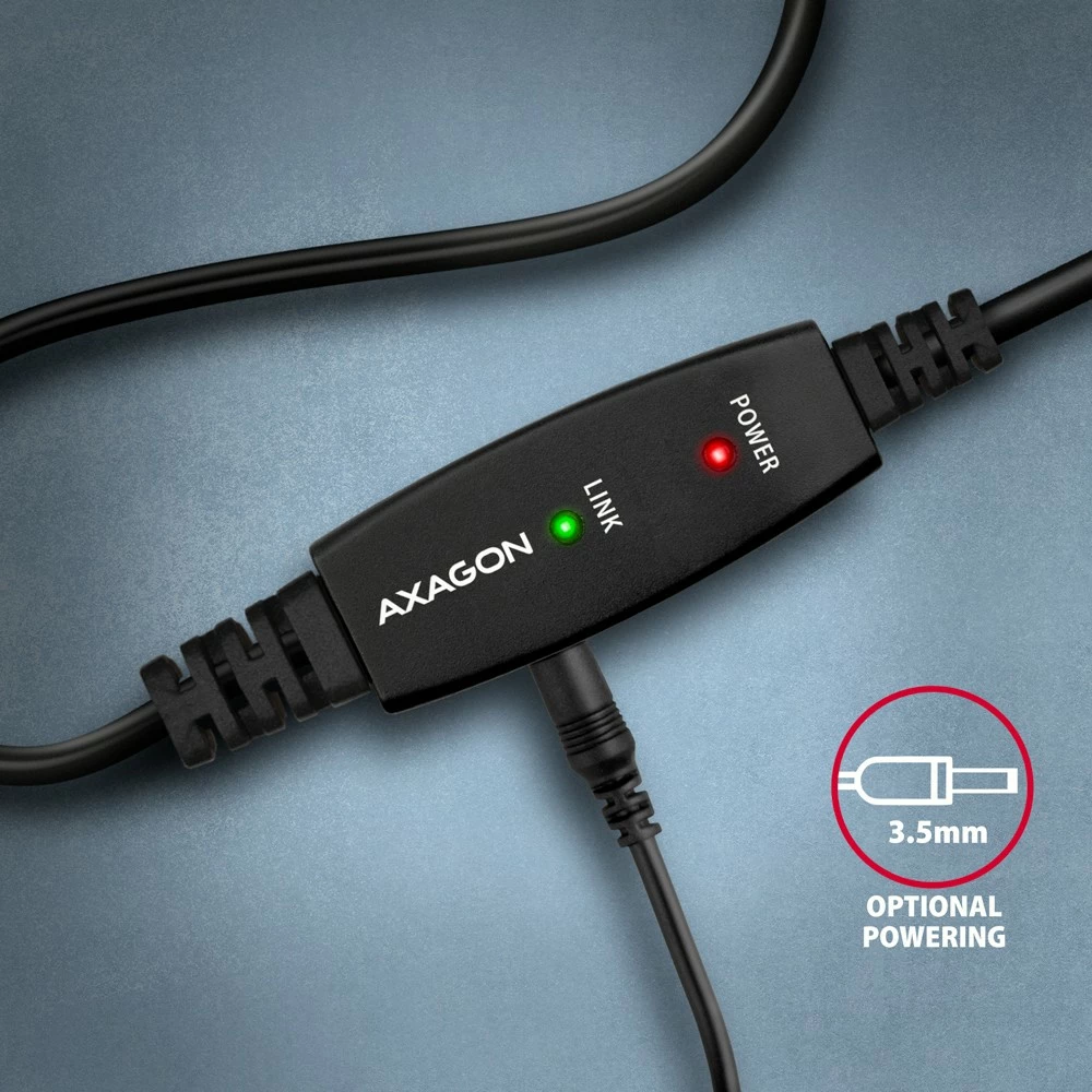 Kabllo aktive AXAGON ADR-210B, USB 2.0 A-M në B-M, 10m, e zezë