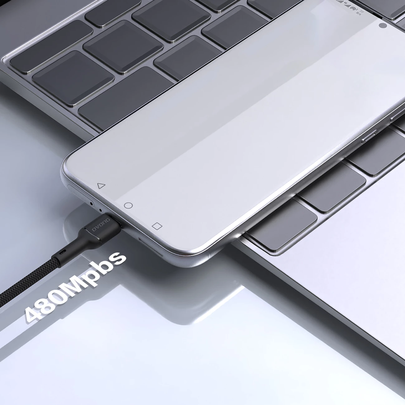 Kabllo Dudao L9T USB-A në USB-C, 1m, 5A, e zezë