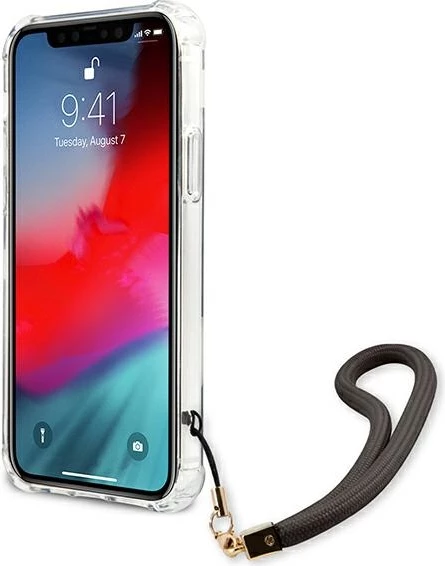 Mbështjellës Guess GUHCP12SKSMAGR për iPhone 12 mini 5.4", Marble Collection, Gri me varëse