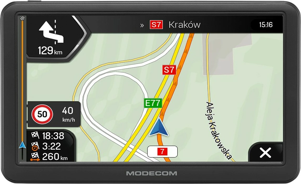 Navigacion GPS për veturë/kamion MODECOM FreeWAY CX 7.0 iGO, 7" TFT, 8GB, 256MB RAM, microSD, Evropë, përditësim 1‑vjeçar