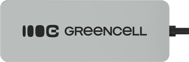 Hub USB-A, Green Cell HUB-GC-A4A, 4x USB 3.0 deri 5 Gb/s, kabëll i integruar 15 cm, kasë alumini, argjend/zi