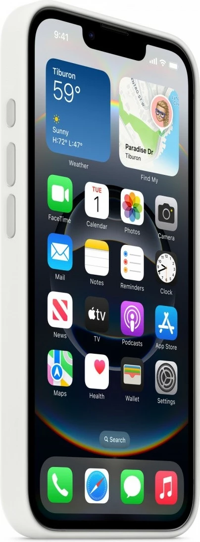 Mbështjellës silikon për celular Apple iPhone 16e, 6.1", i bardhë