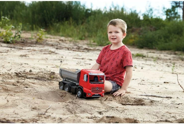 Kamion lodër Lena Worxx Dump Truck Arocs 45 cm, Kuqe/Zi