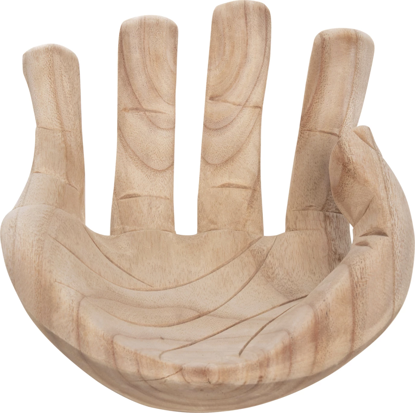 Dekor tavoline dorë e djathtë FH4278R dru i ngurtë albasia ngjyrë natyrale 30x20x10H cm