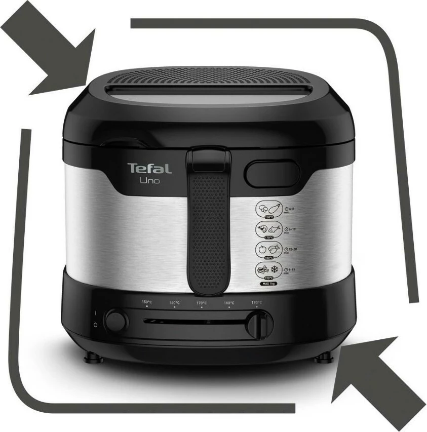 Friterë Tefal Uno M FF215D30, 1.8L, 1600W, inoks/zi