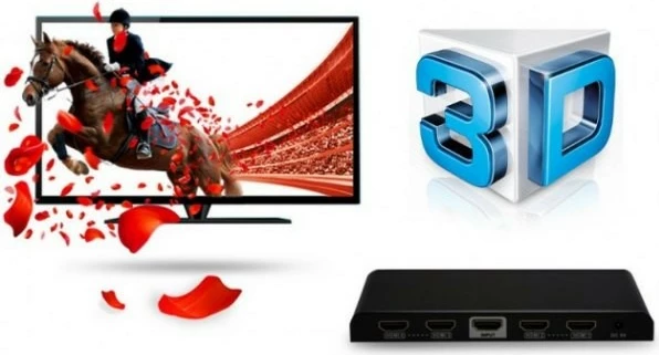 Ndarës HDMI Techly 1 në 4, Ultra HD, 3D, i zi