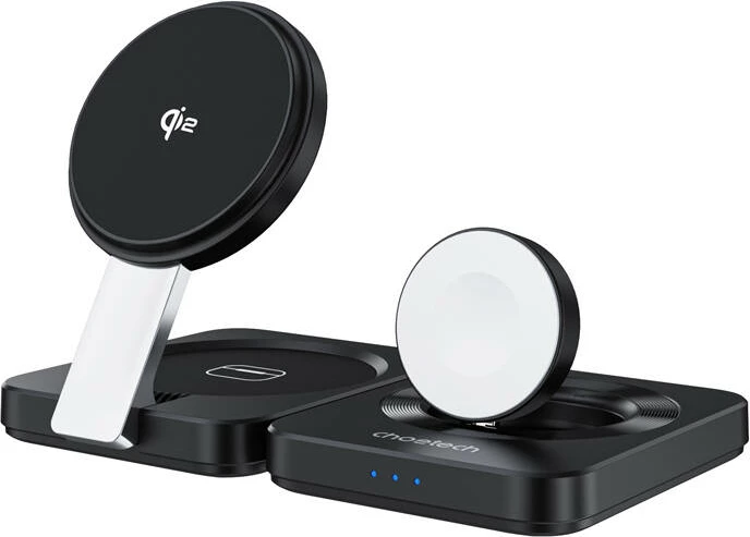 Karikues i palosshëm 3-në-1 me magnet Choetech Qi2 T636-F, 15W, i zi