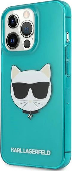 Mbështjellës Karl Lagerfeld KLHCP13LCHTRB për iPhone 13/13 Pro, 6.1", Choupette Head, Kaltër