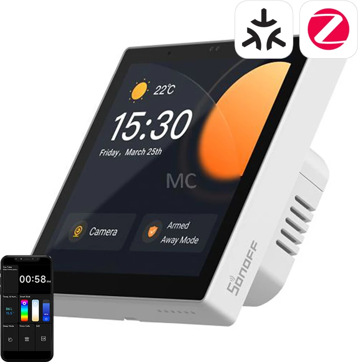 Panel kontrolli i mençur Sonoff NSPanel Pro, 3.95" ekran me prekje, WiFi/Bluetooth/ZigBee, i bardhë