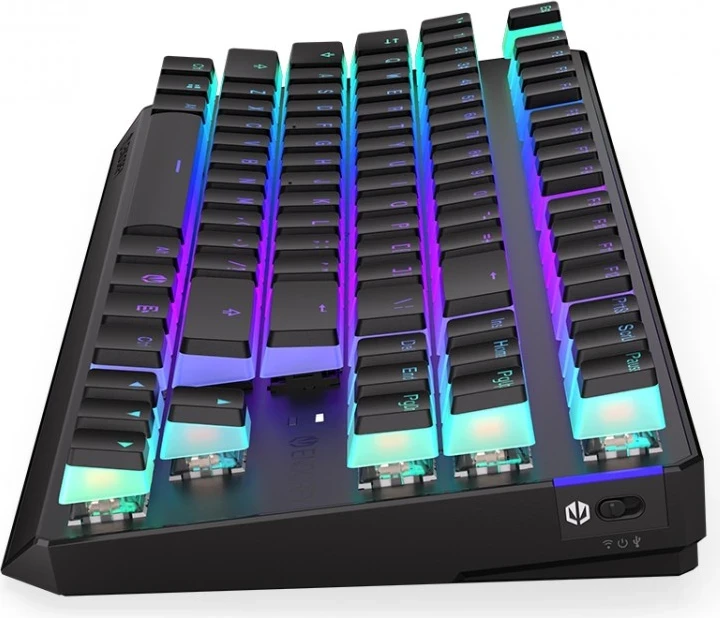 Tastierë Wireless ENDORFY Thock TKL me Ngjyra RGB dhe Pudding të Kuqe