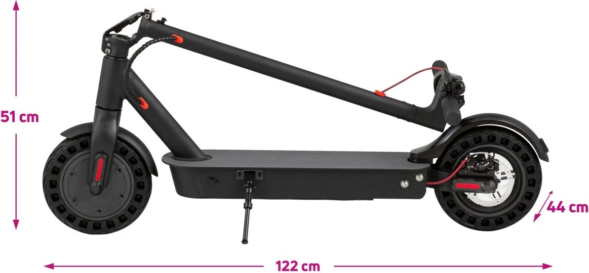 Trotinet elektrik Sencor Hulajnoga TWO S60, 400W, bateri 14Ah, 45km, i zi/e kuqe