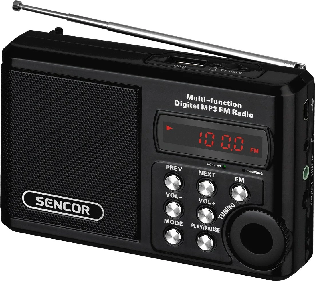 Radio xhepi Sencor SRD 215 B, MP3, USB, slot për kartelë SD, e zezë