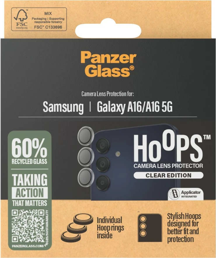 Mbrojtës lente PanzerGlass për Samsung A16, transparent