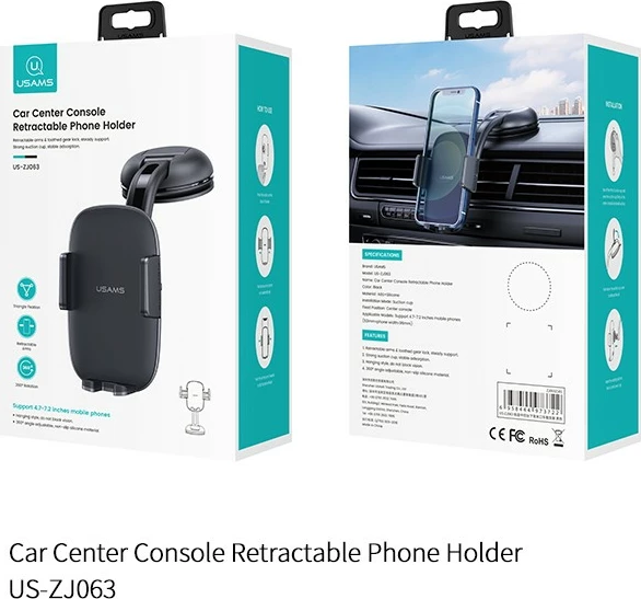 Mbajtës telefoni për veturë USAMS US-ZJ063, i zi