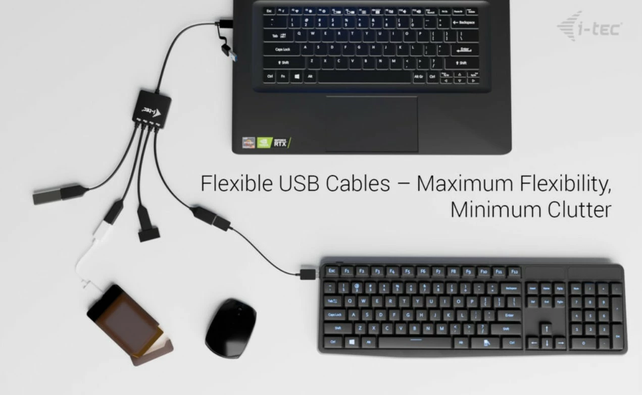 Kasë i-tec CACBLHUB2A2C, 4 porta (2x USB-C, 2x USB-A), e zezë