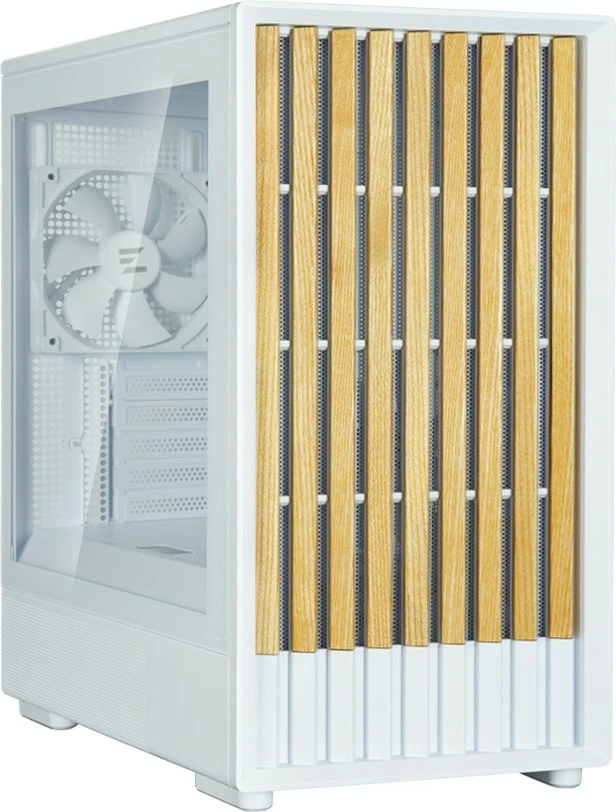 Kasë Zalman P10 Namu, Mini Tower, Micro ATX, e bardhë me elemente druri
