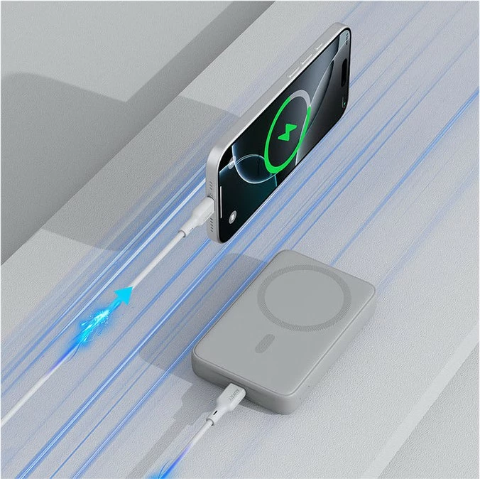 Power bank AUKEY PB-MS04 MagFusion Slim 10000mAh, MagSafe, 20W, Bardhë