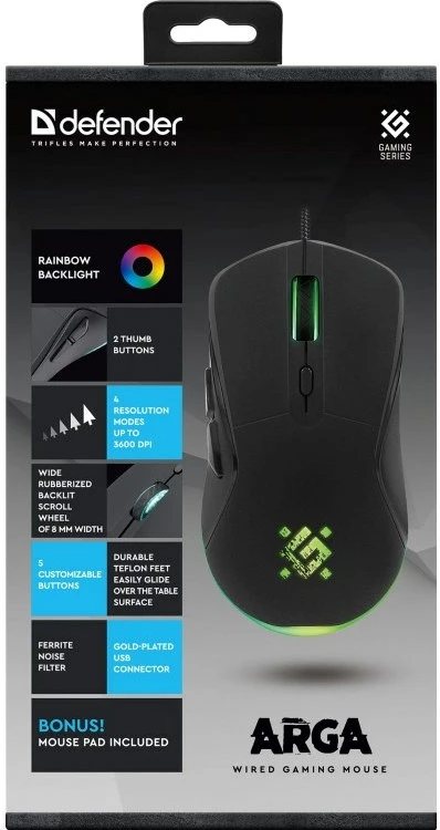 Maus Defender GM-049 Arga Optik 3600dpi 6P, Zi