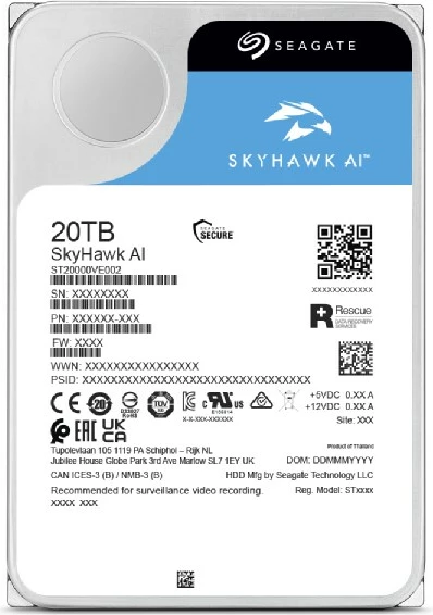 Hard disk Seagate SkyHawk AI 20 TB, 7200 RPM, 3.5", Serial ATA III