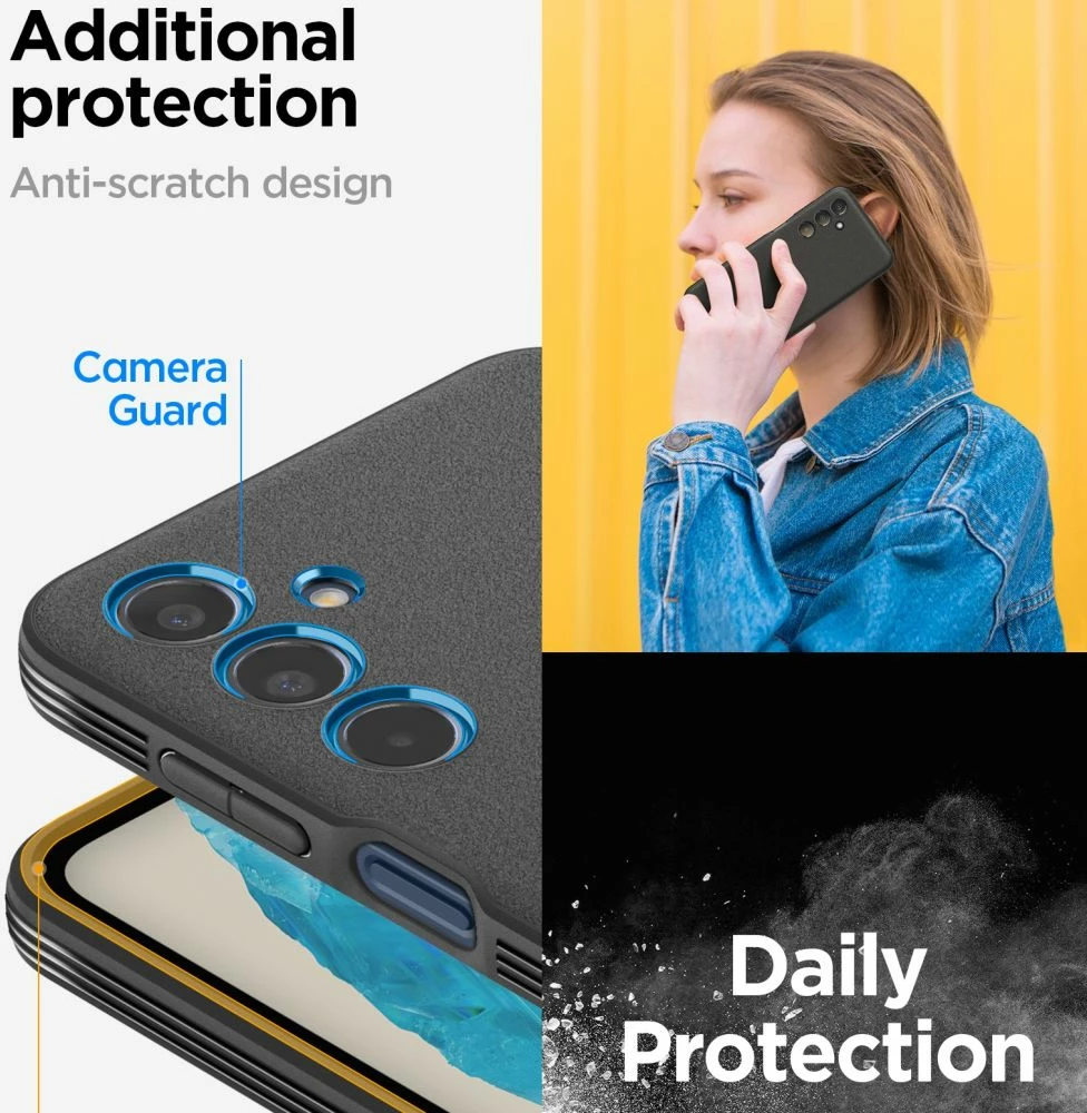 Mbështjellës Spigen Essential SandBlast për Samsung Galaxy M35 5G, i zi