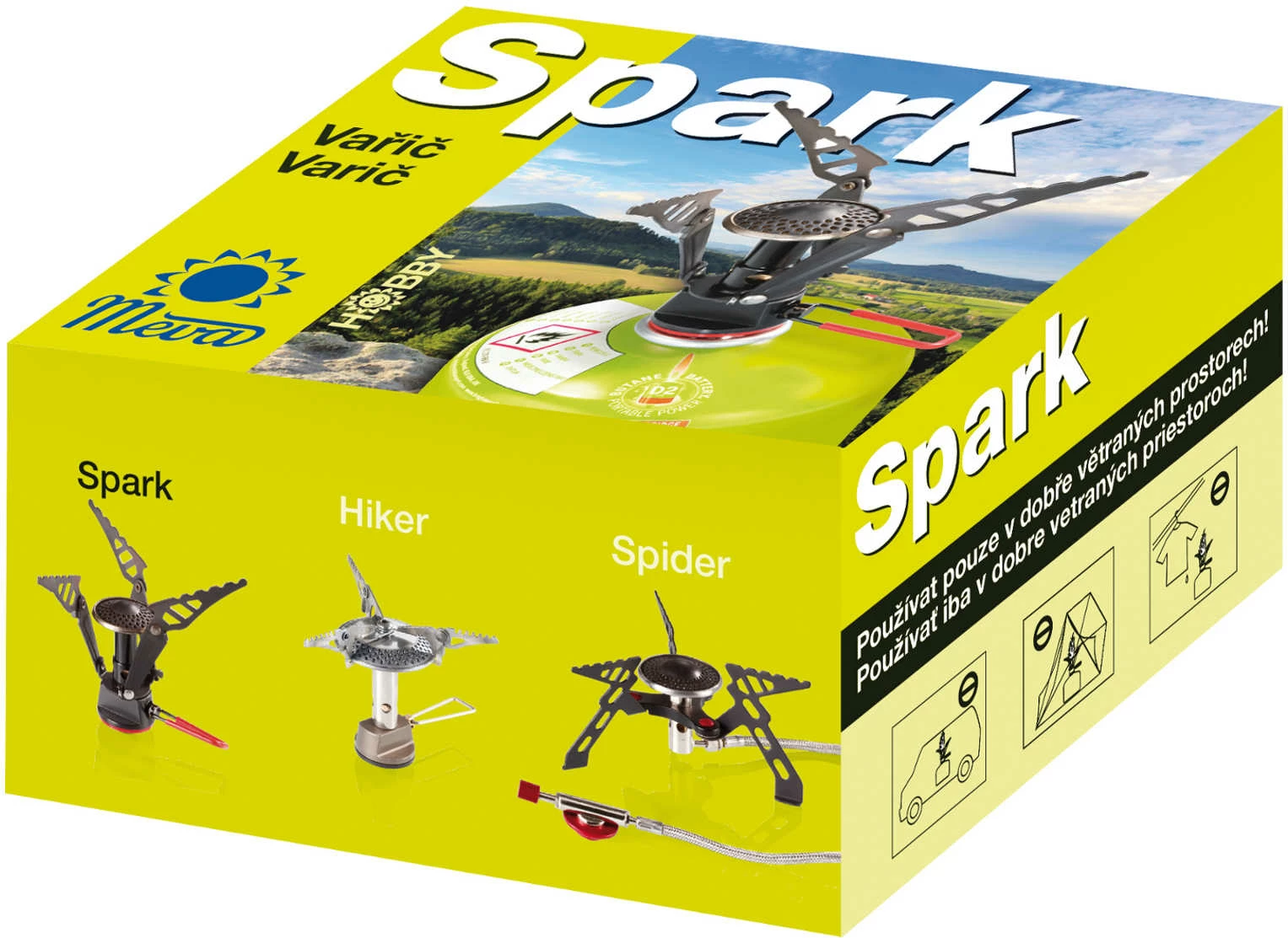 Sobë kampingu Meva SPARK KP14001, 80g, 2.6kW, Metal, E zezë