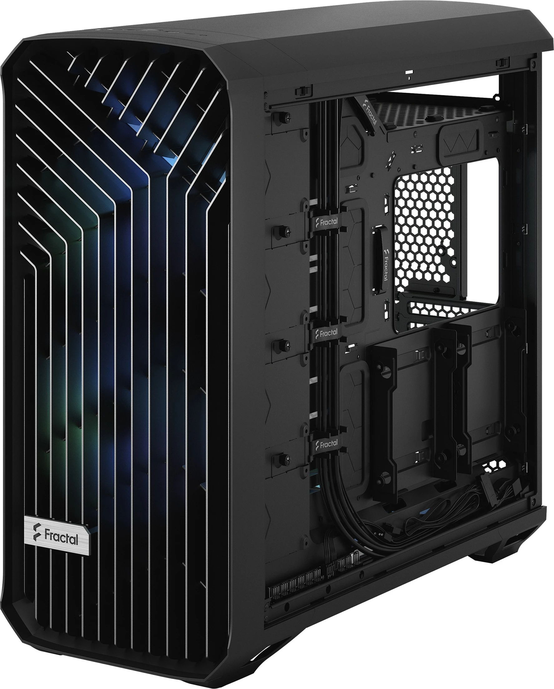 Kasë Fractal Design Torrent, Tower, PC, ATX, EATX, ITX, micro ATX, SSI CEB, Tempered glass, Gaming, e zezë