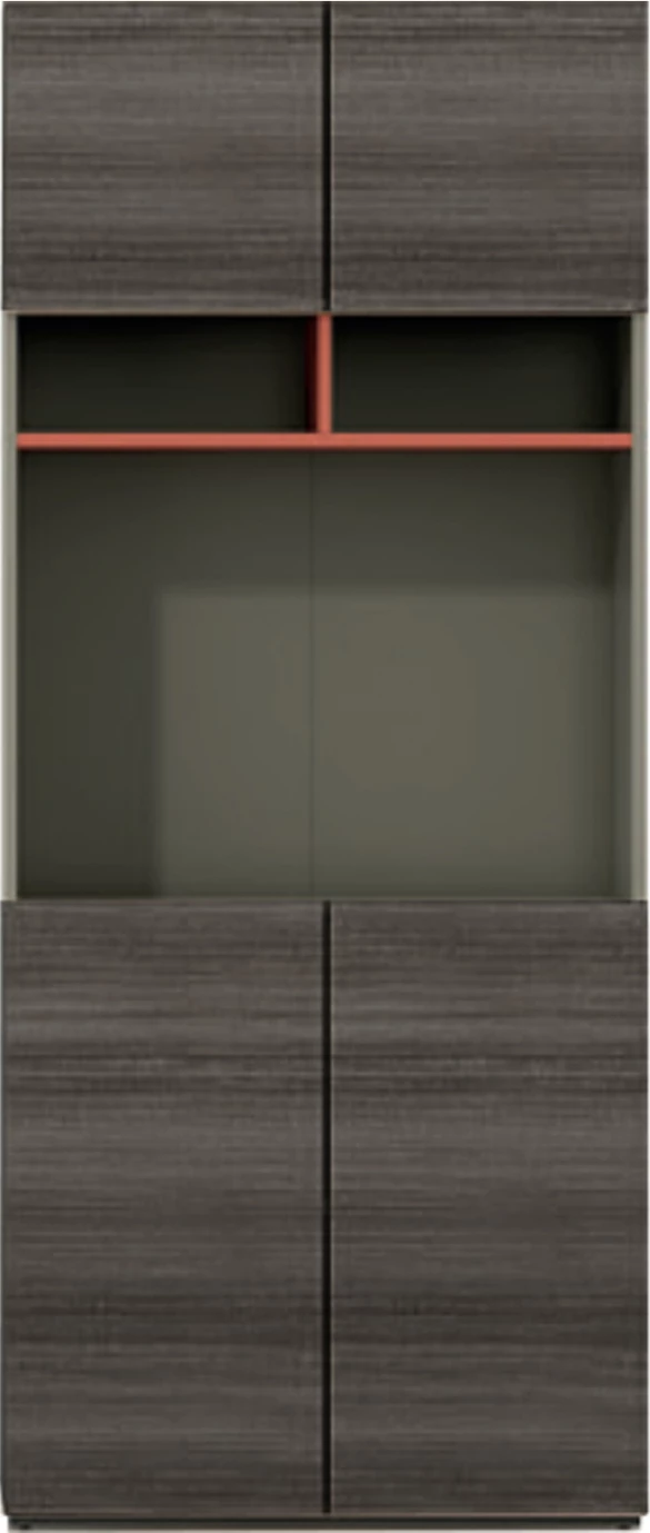 Bibliotekë profesionale për zyre Lux Series, ngjyrë mocha dhe hiri, 80x40x190 FH2122