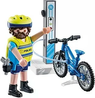Set lodrash Playmobil Action Heroes 71732, patrulla policie me biçikletë elektrike, 15 pjesë