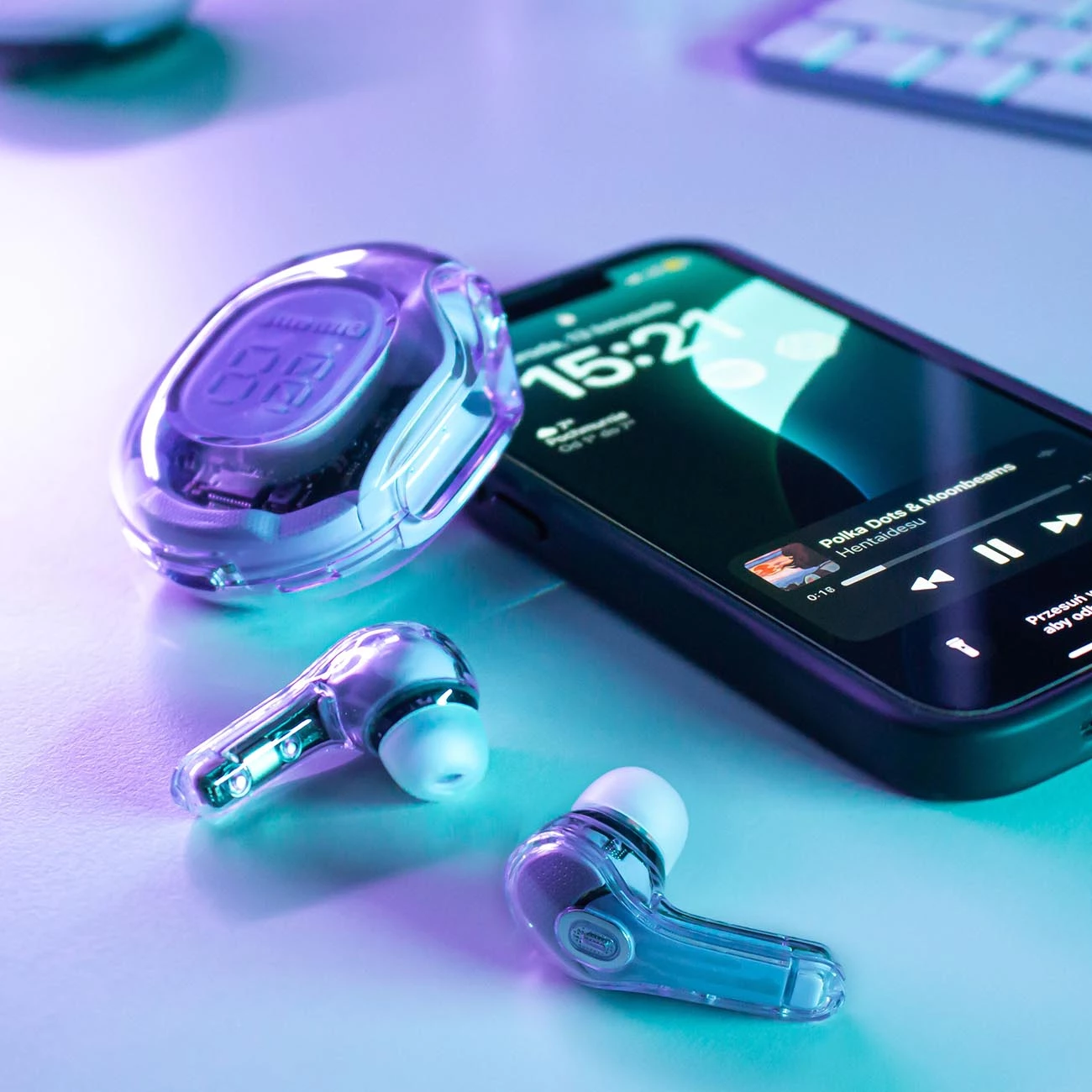 Kufje Acefast T8 TWS pa tela, Bluetooth 5.3, IPX4, të zeza