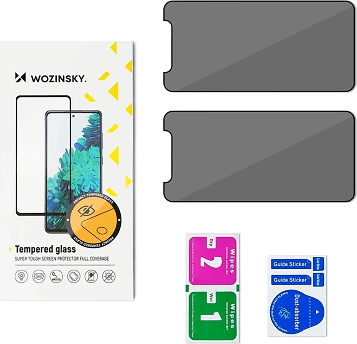 Xham i temperuar Wozinsky Privacy Glass për Samsung Galaxy A06 5G / A05, 2 copë, i zi