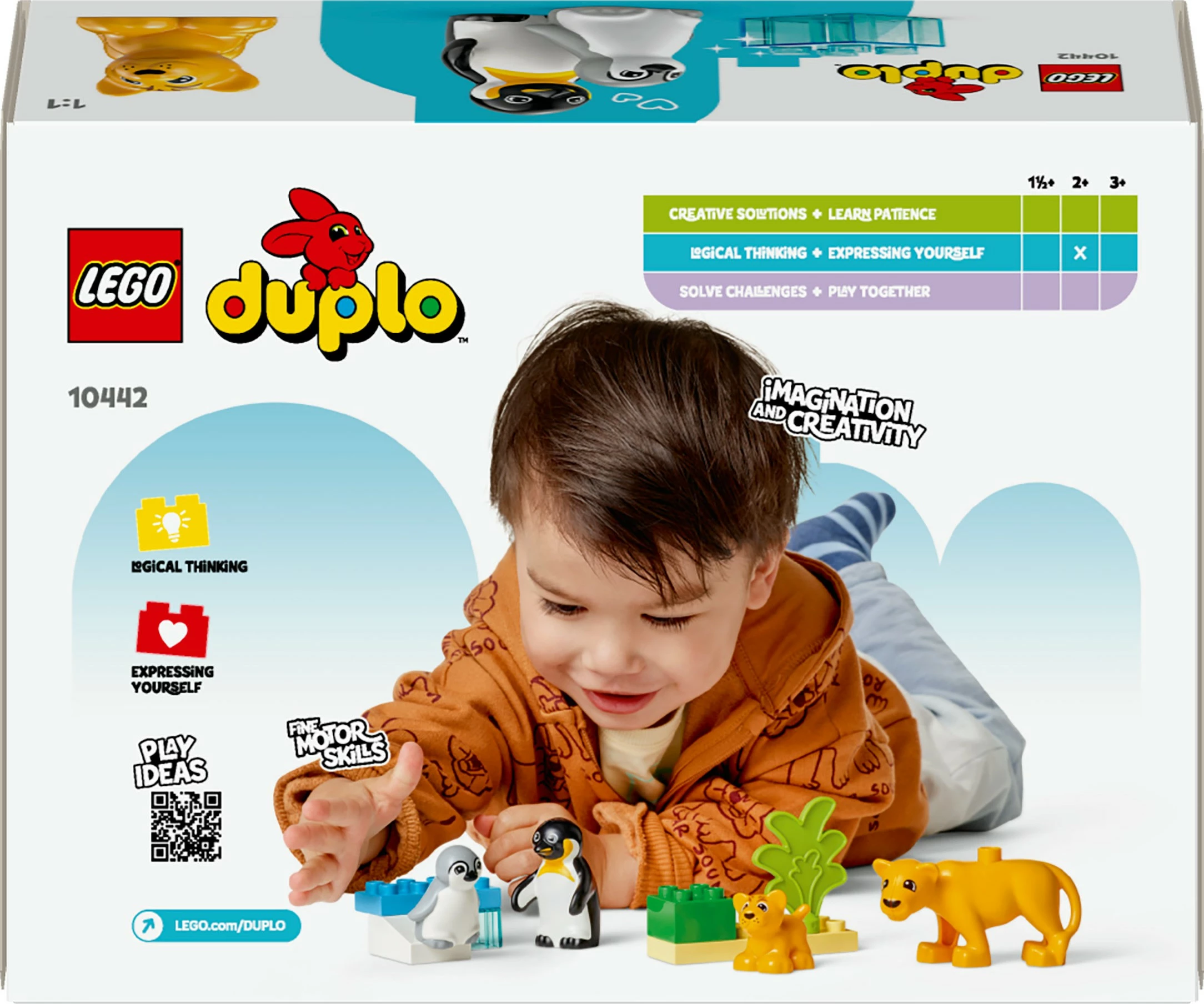 Set ndërtimi LEGO DUPLO 10442, familje kafshësh të egra, 10 pjesë, shumëngjyrëshe
