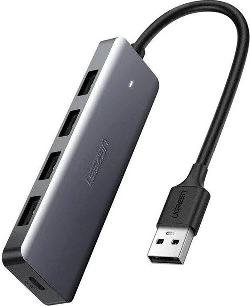 Hub USB-C UGREEN 4-në-1, 4x USB 3.0 + USB-C, Gri