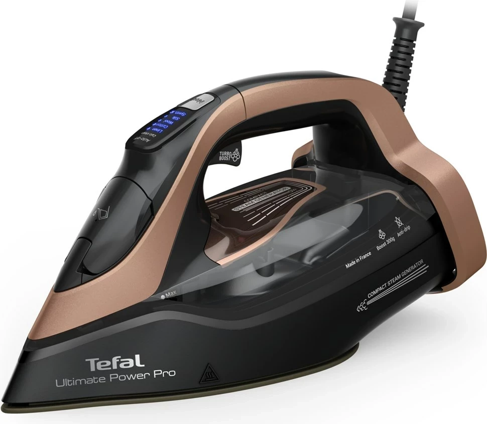 Hekur Tefal Ultimate Power Pro FV9E50, Dry & Steam, 3200 W, Durilium AirGlide Autoclean, Zezë/Bakër