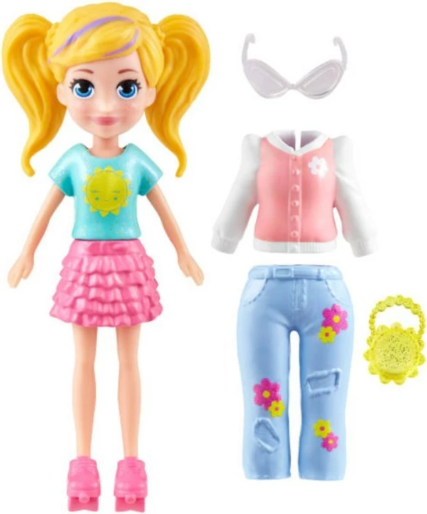 Kukull lodër Polly Pocket Mattel JCB21 me aksesorë, për vajza