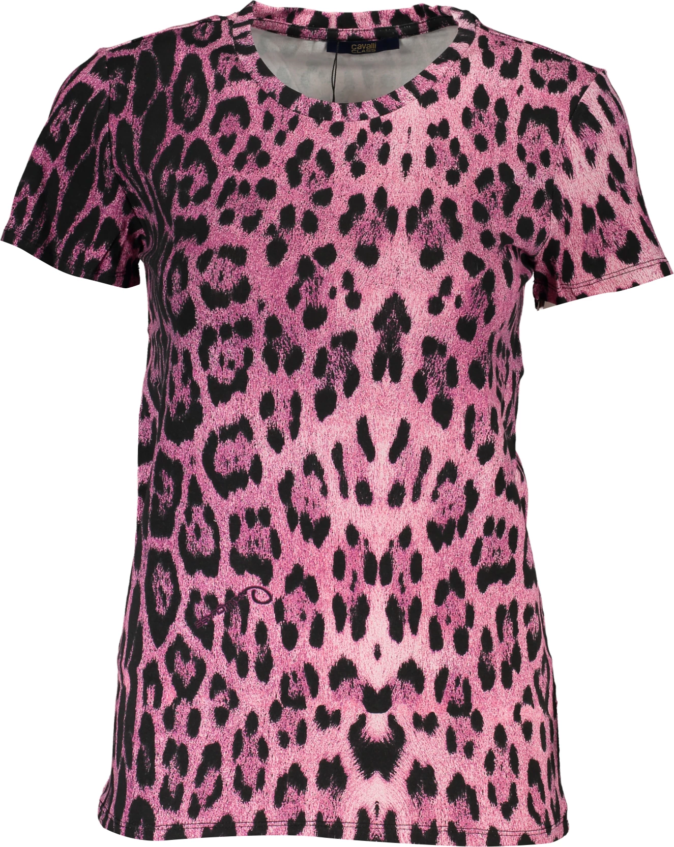 Maicë për femra CAVALLI CLASS me mëngë të shkurta, rozë