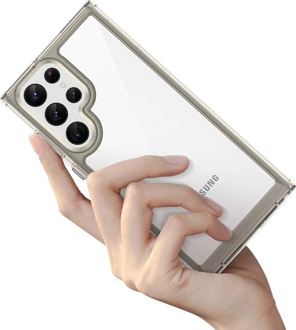 Mbështjellës Hurtel Outer Space Case për Samsung Galaxy S22 Ultra, i fortë me kornizë xheli, Kuq