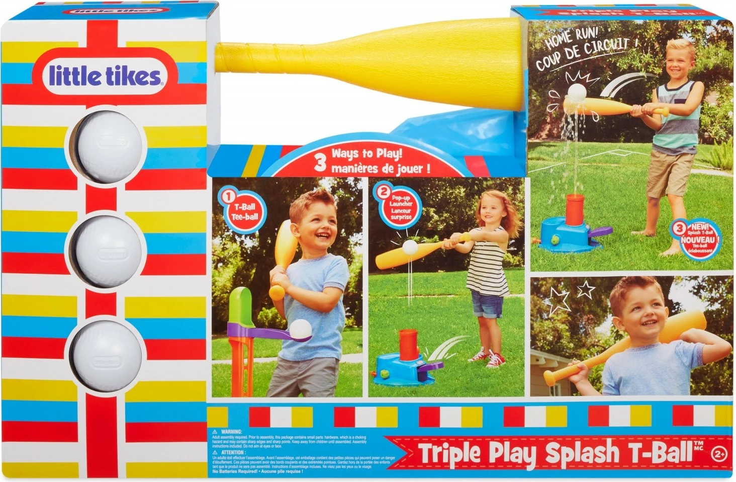 Set T-Ball Little Tikes Triple Play Splash, plastikë, shumëngjyrësh, për fëmijë