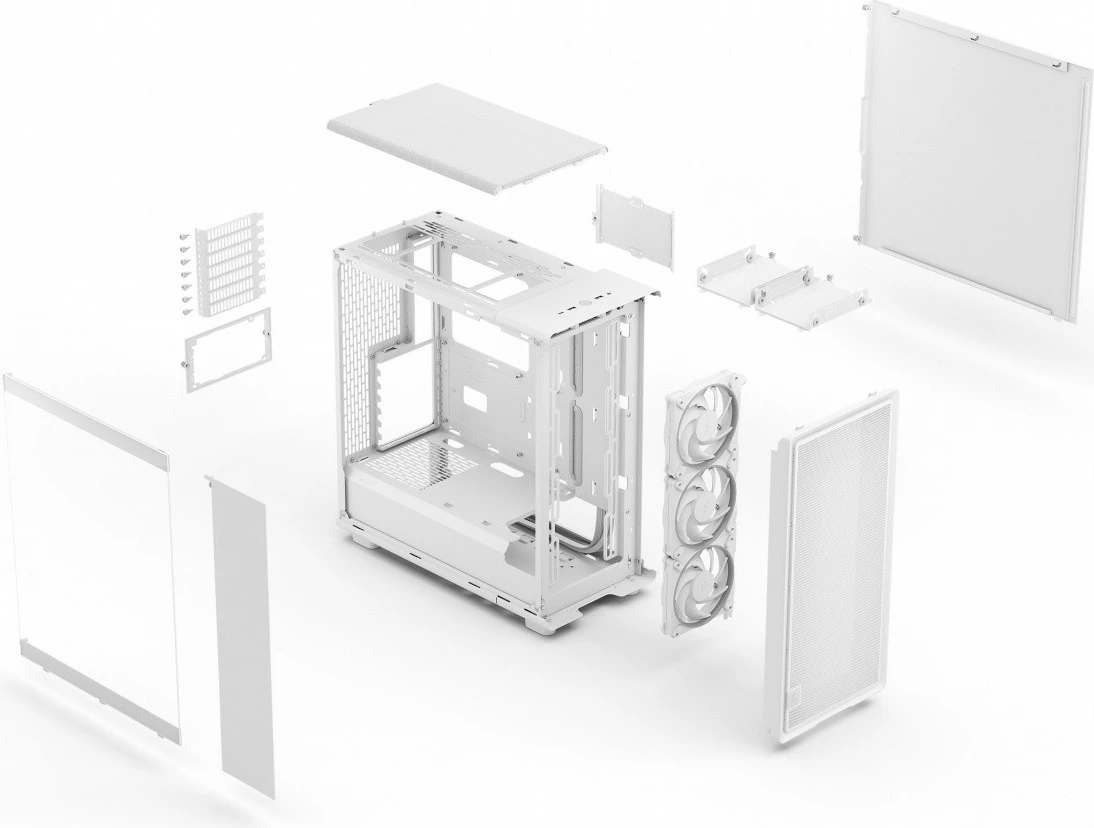 Kasë Fractal Design Epoch White TG RGB Clear Tint, Midi Tower, ATX, e bardhë