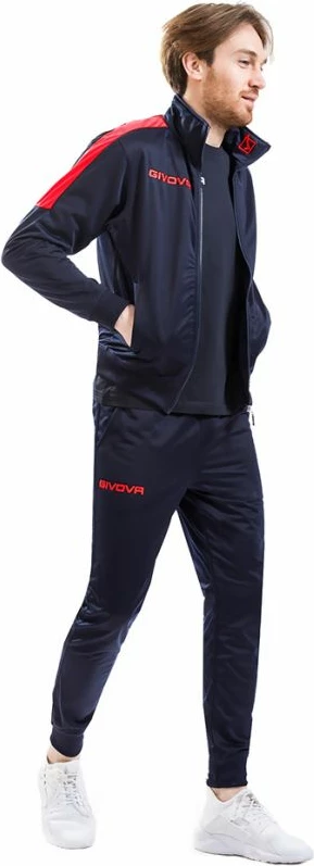 Trenerka për meshkuj Givova, modeli Revolution, ngjyrë blu e errët dhe e kuqe