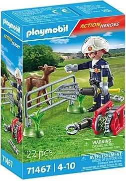 Set lodrash Playmobil Action Heroes 71467, zjarrfikës me kafshë, 22 pjesë