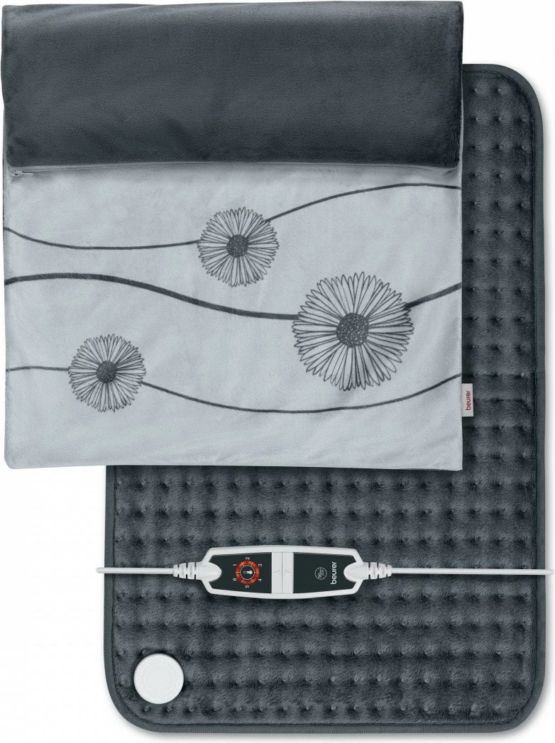 Jastëk elektrik Beurer HK125 XXL Cosy, 60x40 cm, 6 nivele, ndezje e shpejtë, timer 90 min, kabllo 2.3 m, mbrojtje nga mbinxehja, i larëshëm, gri