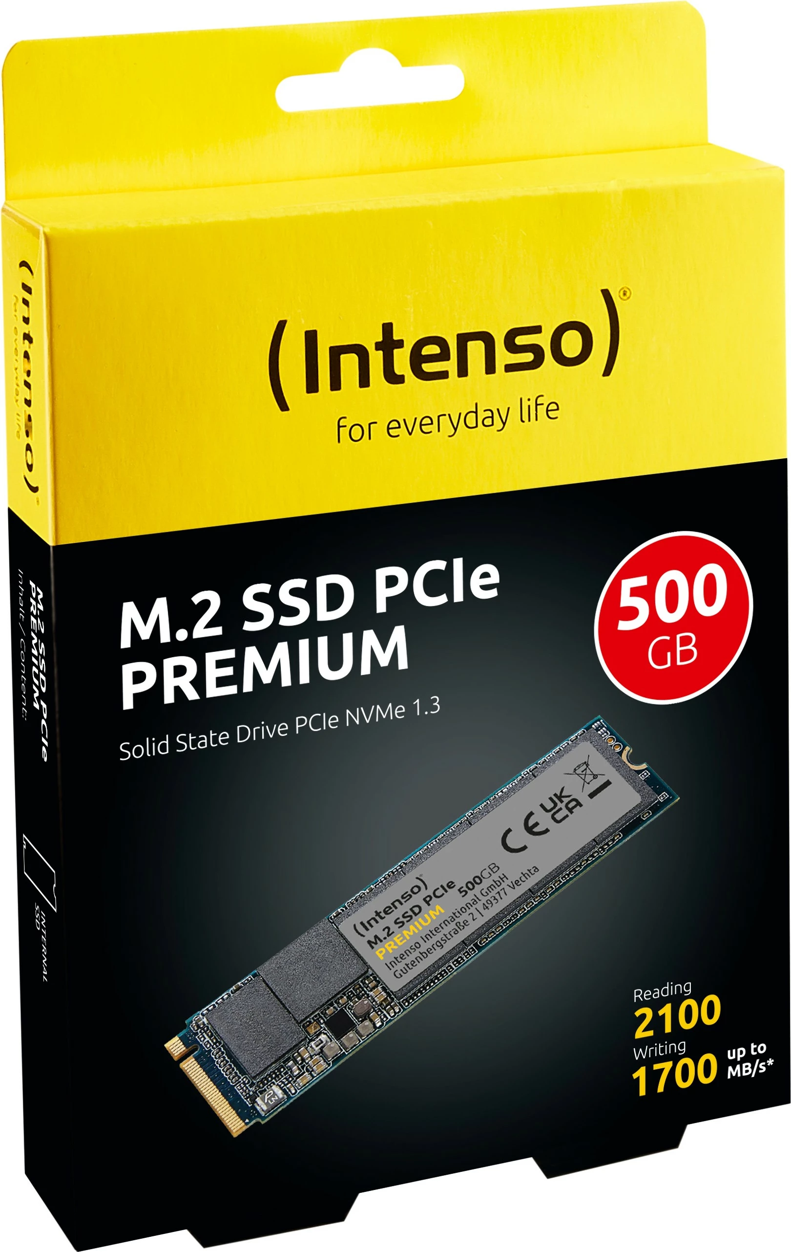 SSD Intenso 500GB Premium M.2 PCIe, 500 GB, 2100 MB/s
