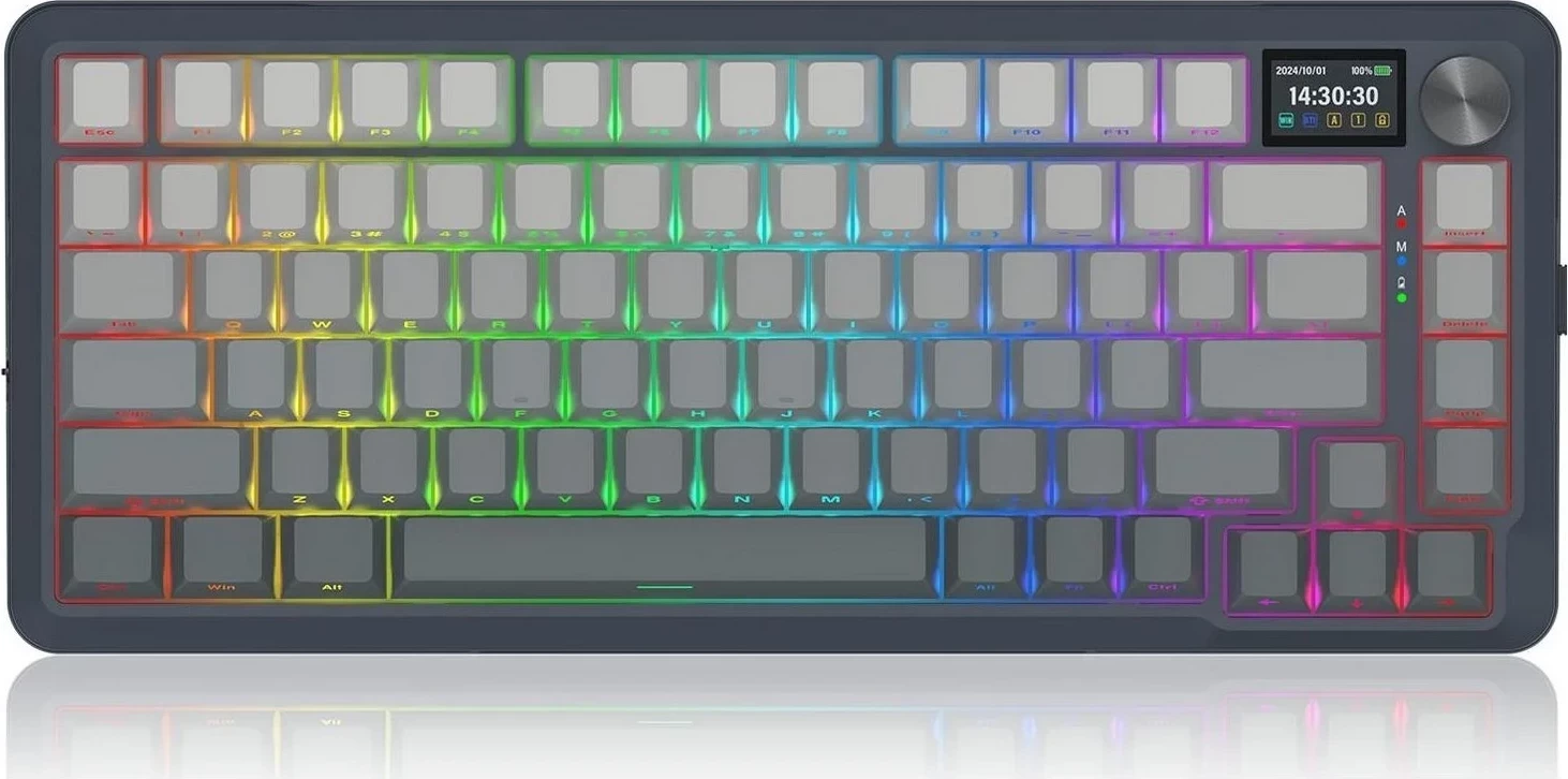 Tastierë Redragon K708GG-RGB-PRO Flekact, RGB, mekanike, gri