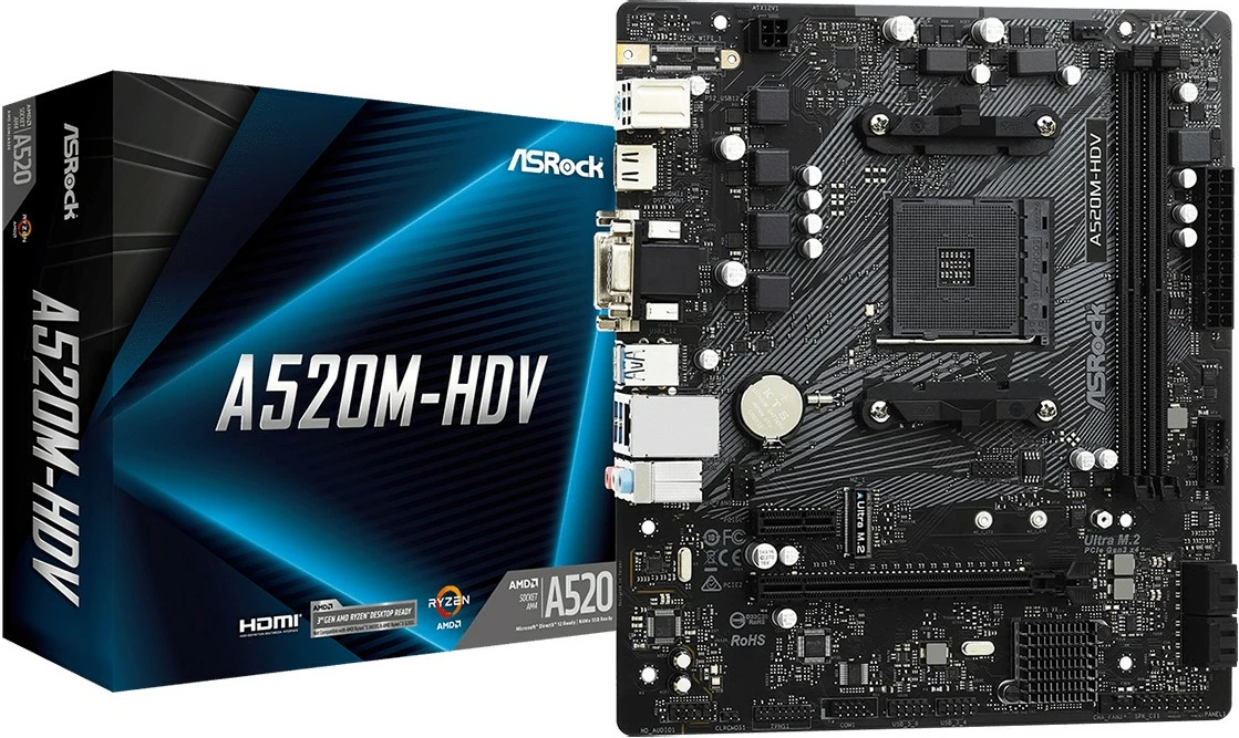 Pllakë amë ASRock A520M-HDV, Socket AM4, micro ATX