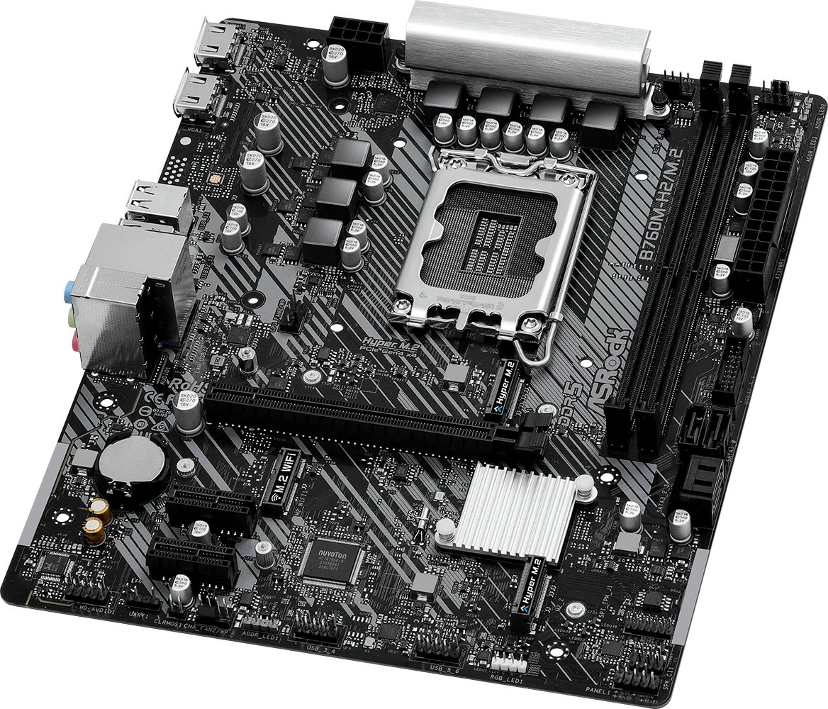 Pllakë amë ASRock B760M-H2/M.2, Intel, LGA 1700, DDR5, e zezë