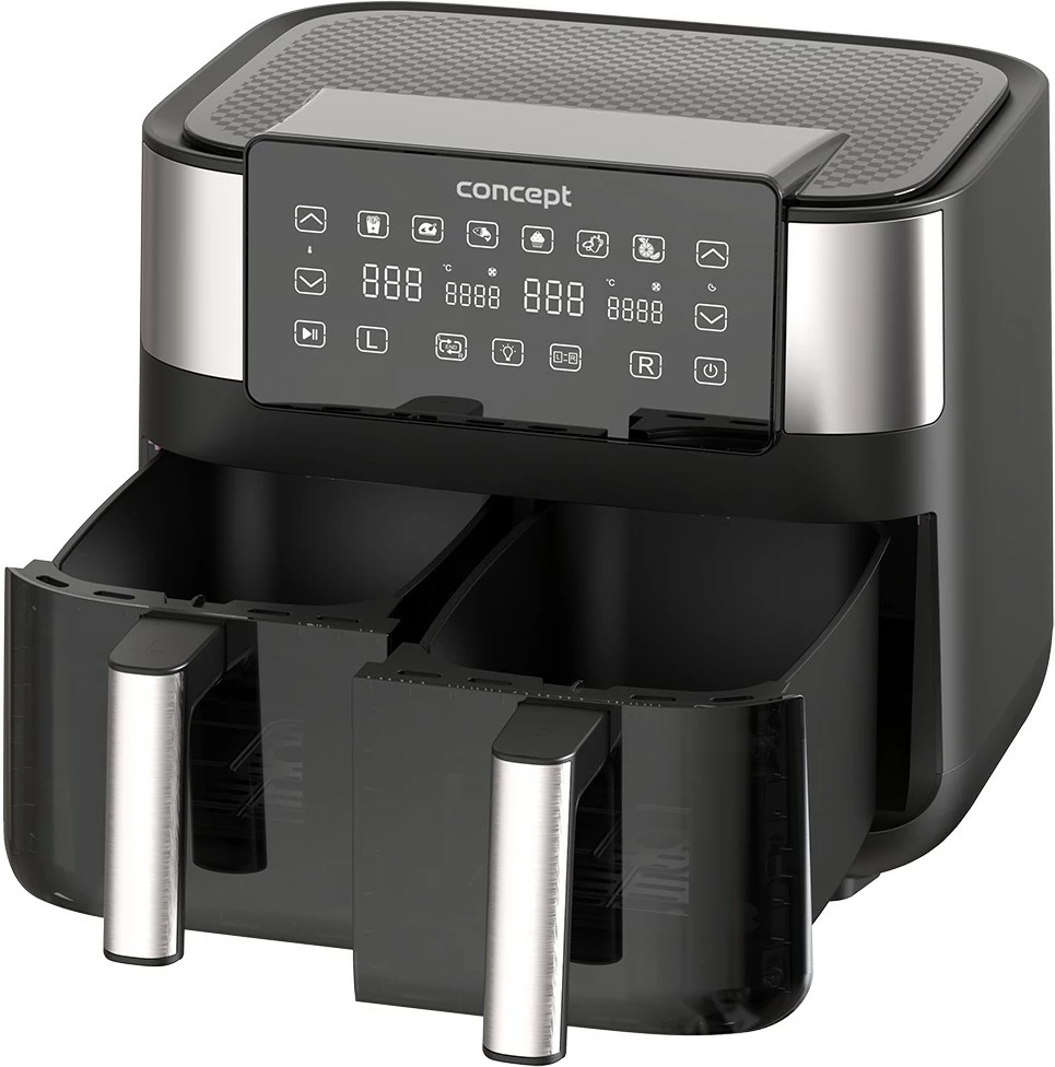 Fritezë me ajër Concept FR8000, 8L, dy kosha, e zezë/inox