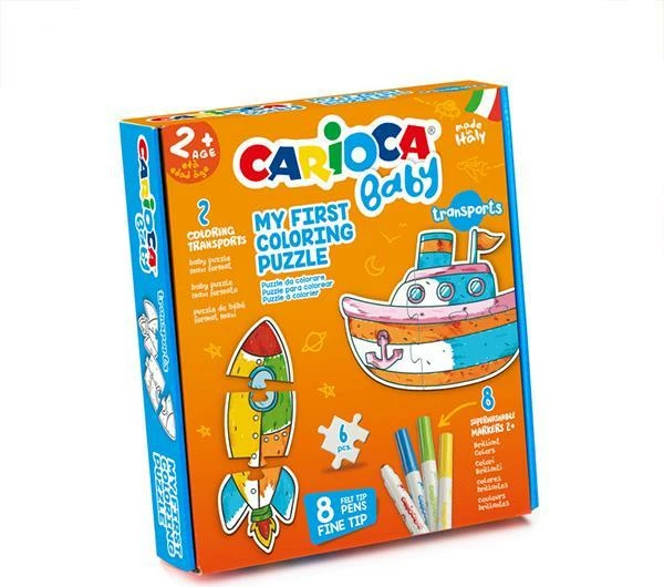 Puzzle ngjyrosës për fëmijë Carioca Baby, 20 pjesë, me markerë