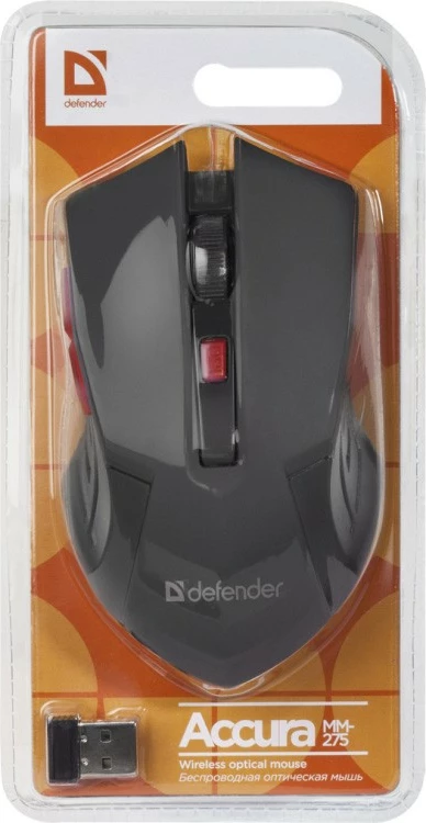 Maus wireless Defender ACCURA MM-275, 1600 DPI, 5 butona, zi-kuqe