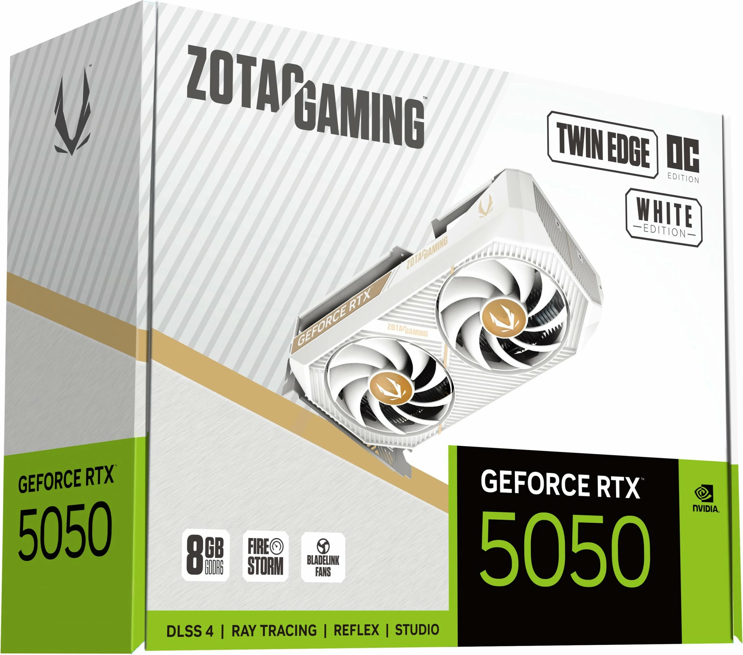 Kartelë grafike Zotac RTX 5050 Twin Edge OC 8GB GDDR6 e bardhë